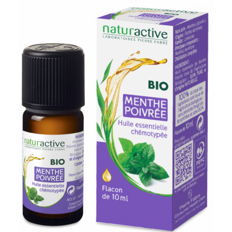 NATURACTIVE ORGANIC ESSENTIAL OIL Peppermint CHEMOTYPE BOTTLE 10ML