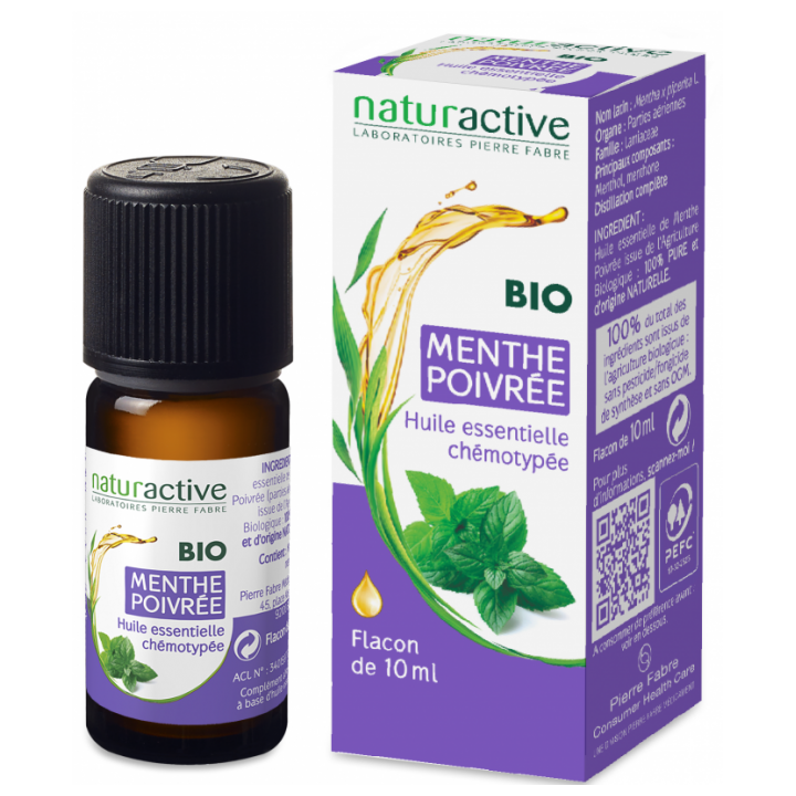 NATURACTIVE ORGANIC ESSENTIAL OIL Peppermint CHEMOTYPE BOTTLE 10ML