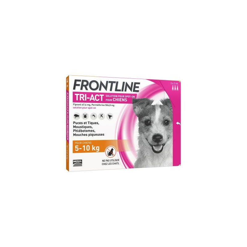 FRONTLINE TRI ACT 5-10 KG 3 PIPETTES DE 1ML