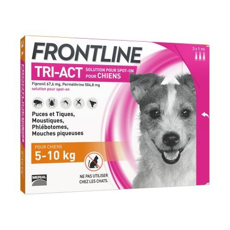 FRONTLINE TRI ACT 5-10 KG 3 PIPETTES DE 1ML