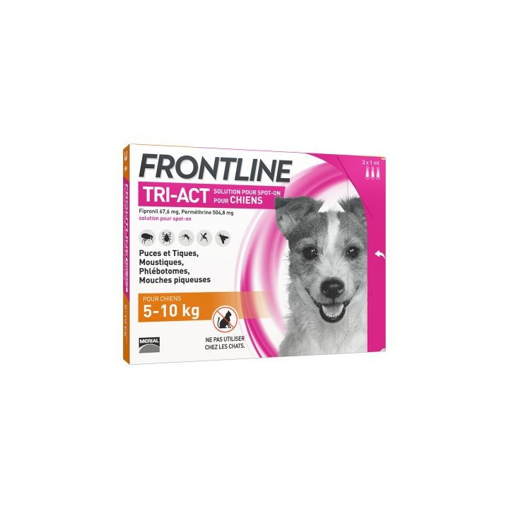 FRONTLINE TRI ACT 5-10 KG 3 PIPETTES DE 1ML