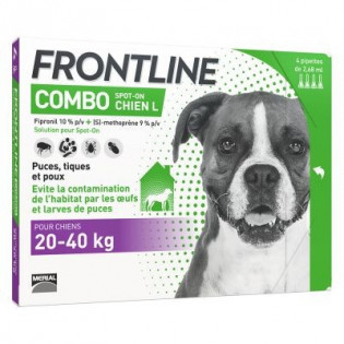 FRONTLINE COMBO SPOT ON CHIEN L 20-40 KG 4 PIPETTES DE 2.68ML