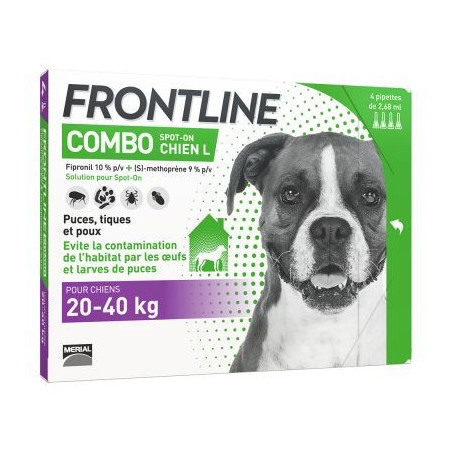 FRONTLINE COMBO SPOT ON DOG L 20-40 KG 4 PIPETTES OF 2.68ML