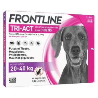 FRONTLINE TRI ACT DOGS 20-40 KG 3 PIPETTES OF 4ML