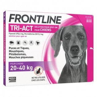 FRONTLINE TRI ACT CHIENS 20-40 KG 3 PIPETTES DE 4ML