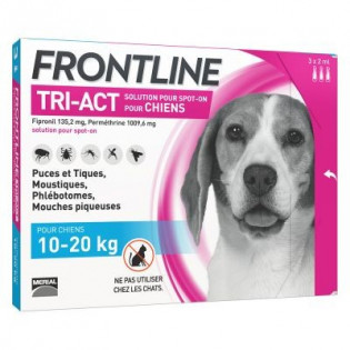 FRONTLINE TRI ACT CHIENS 10-20 KG 3 PIPETTES DE 2ML