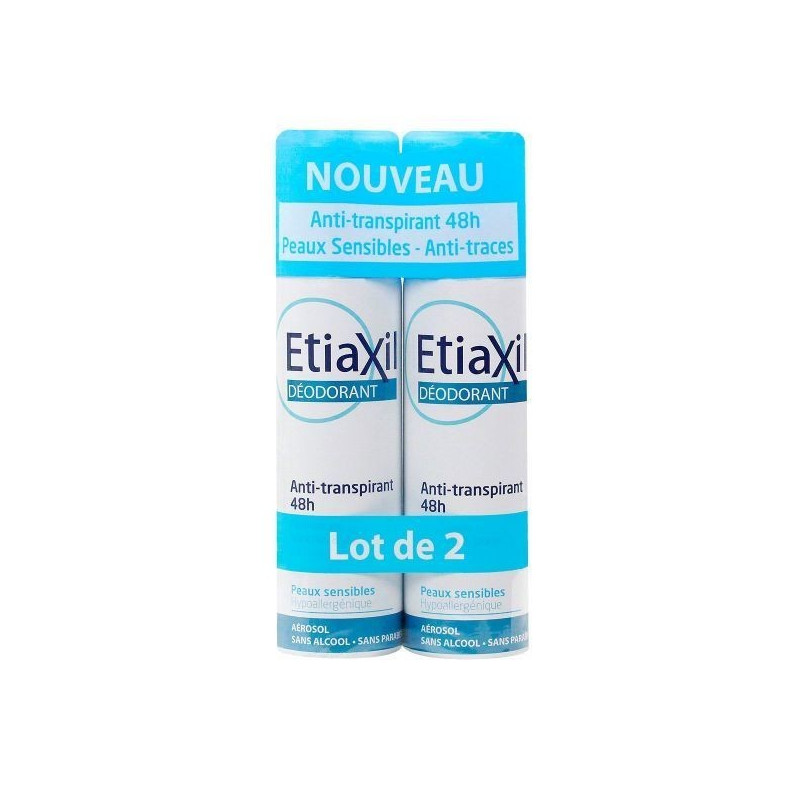 ETIAXIL ANTI TRANSPIRANT 48H PEAUX SENSIBLES LOT DE 2 DE 150ML