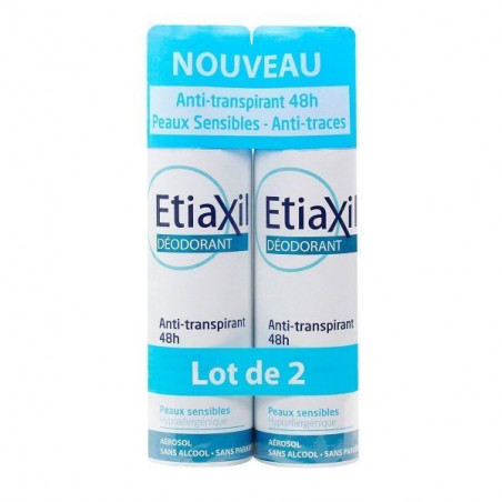 ETIAXIL ANTI TRANSPIRANT 48H PEAUX SENSIBLES LOT DE 2 DE 150ML