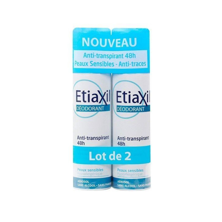 ETIAXIL ANTI TRANSPIRANT 48H PEAUX SENSIBLES LOT DE 2 DE 150ML