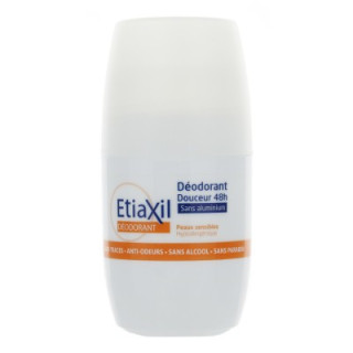 ETIAXIL DEODORANT DOUCEUR 48H ROLL ON SANS ALUMINIUM PEAUX SENSIBLES LOT DE 2 DE 50ML  