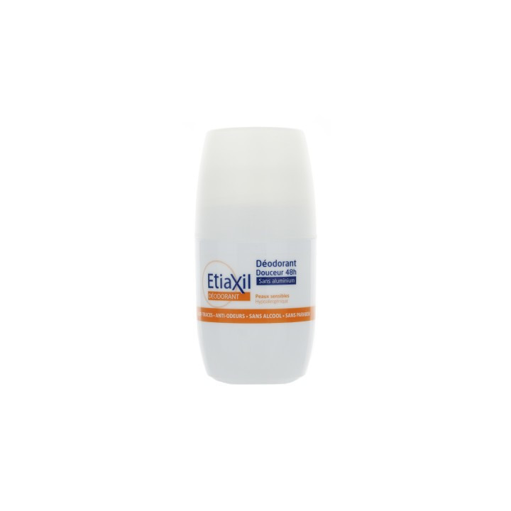ETIAXIL DEODORANT SOFTNESS 48H ROLL ON WITHOUT ALUMINIUM SENSITIVE SKINS LOT OF 2 OF 50ML  