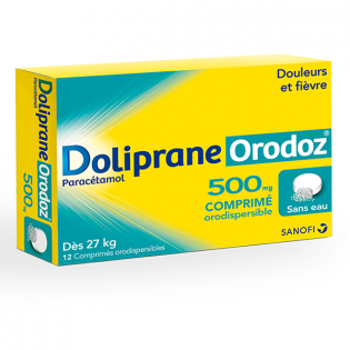 DOLIPRANE ORODOZ 500MG 12 COMPRIMES ORODISPERSIBLES SANS EAU DES 27 KG