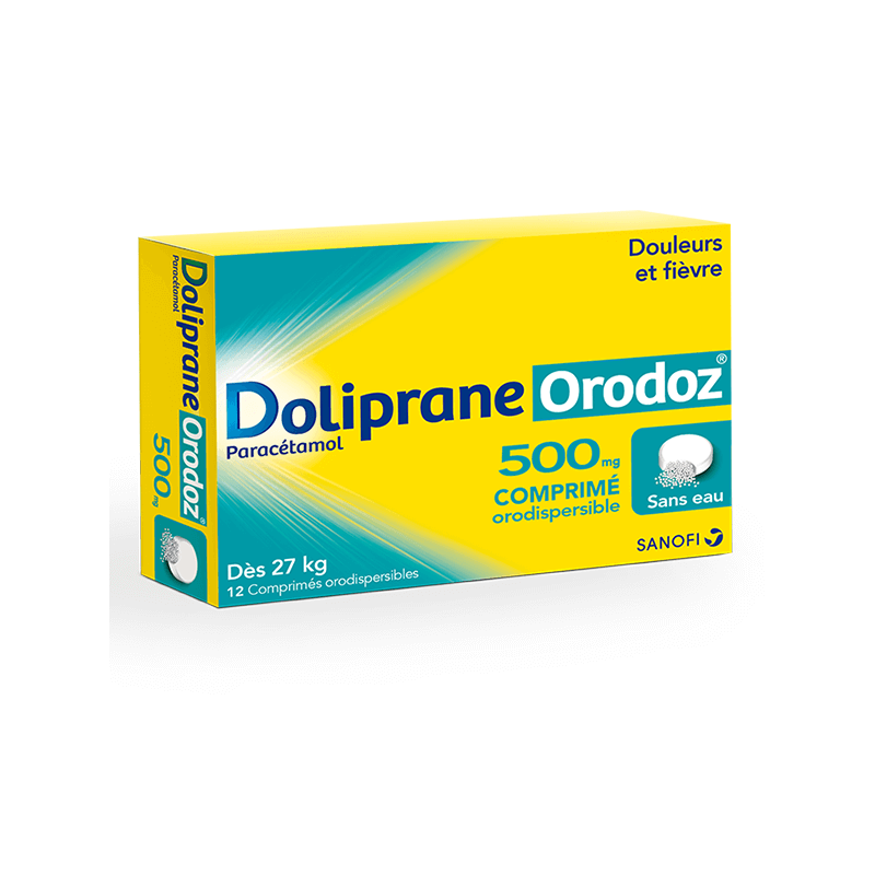 DOLIPRANE ORODOZ 500MG 12 ORODISPERSIBLE TABLETS WITHOUT WATER 27 KG