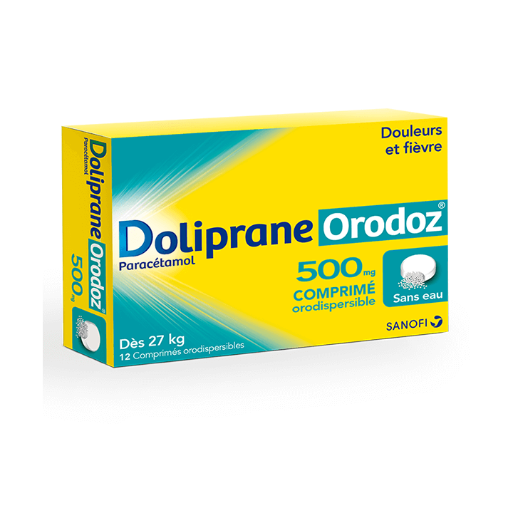 DOLIPRANE ORODOZ 500MG 12 ORODISPERSIBLE TABLETS WITHOUT WATER 27 KG