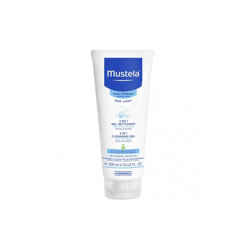 MUSTELA GEL NETTOYANT 2 EN 1 CORPS ET CHEVEUX PEAU NORMALE 200ML