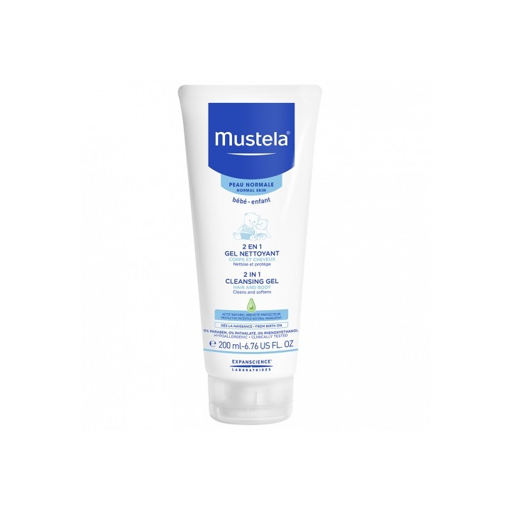 MUSTELA GEL NETTOYANT 2 EN 1 CORPS ET CHEVEUX PEAU NORMALE 200ML