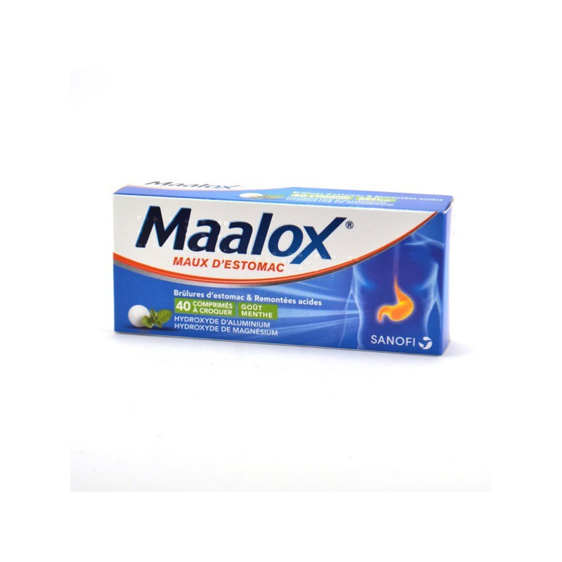 Maalox maux d'estomac 40 comprimés à croquer