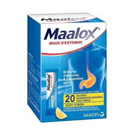 Maalox stomach ache drinkable suspension 20 sachets
