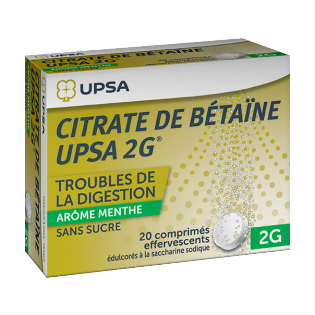 Citrate de Betaïne Upsa 2G MENTHE -  20 comprimés sans sucre effervescents