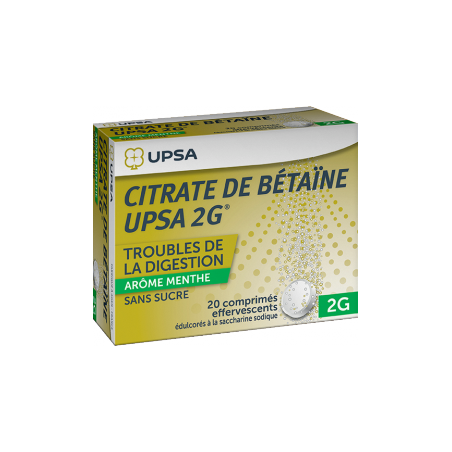 Betaine Citrate Upsa 2G MINT - 20 sugar-free effervescent tablets