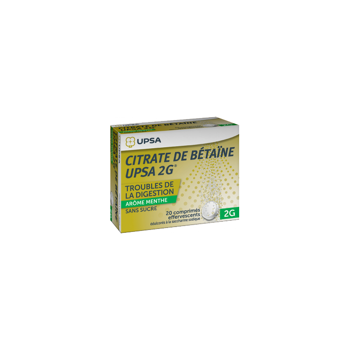 Betaine Citrate Upsa 2G MINT - 20 sugar-free effervescent tablets