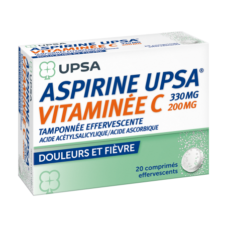 Aspirine Upsa Vitamine C - 20 comprimés effervescents