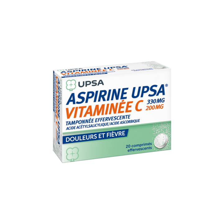 Aspirine Upsa Vitamine C - 20 comprimés effervescents
