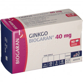 Ginkgo Biogaran 40mg box of 90 tablets