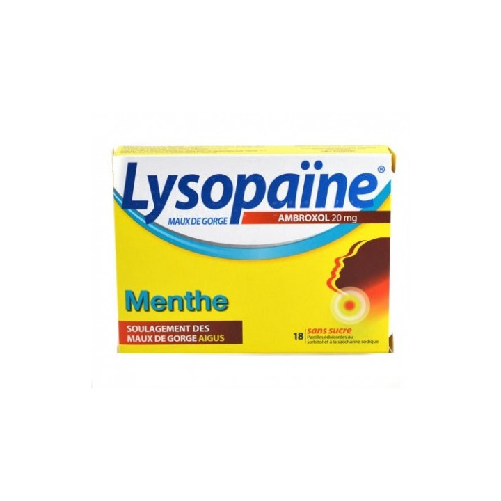 Lysopadol sans sucre menthe 20mg 20 pastilles