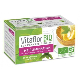 Vitaflor Bio Thé élimination Thé vert frêne et écorces de citron 18 Sachets
