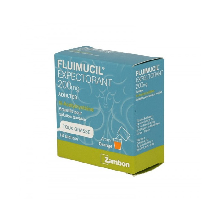 FLUIMUCIL EXPECTORANT 200MG SUGAR FREE GRANULES FOR DRINKING SOLUTION 18 SACHETS 