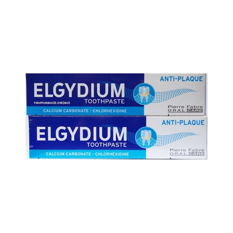 TOOTHPASTE ELGYDIUM ANTI PLAQUE LOT OF 2 TUBE 75 ML