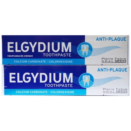 DENTIFRICE ELGYDIUM ANTI PLAQUE LOT DE 2 TUBE 75 ML