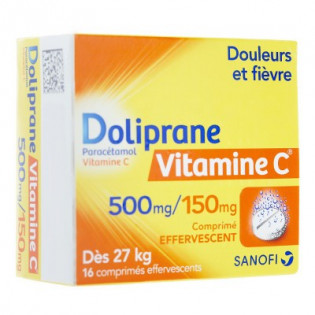 DOLIPRANE VITAMIN C 16 EFFERVESCENT TABLETS