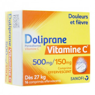 DOLIPRANE VITAMINE C 16 COMPRIMES EFFERVESCENTS