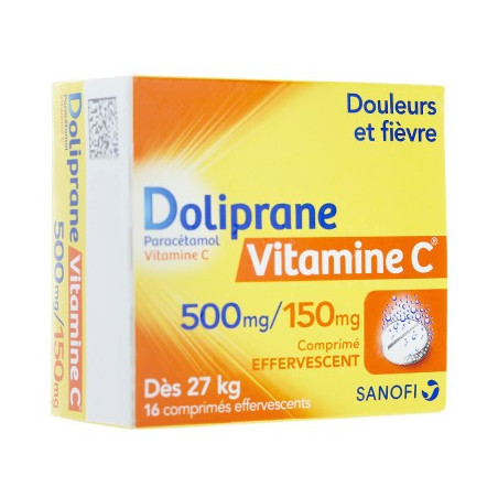 DOLIPRANE VITAMIN C 16 EFFERVESCENT TABLETS