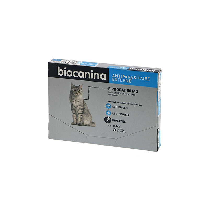 BIOCANINA FIPROCAT 50MG X3 PIPETTES DE 0.5ML