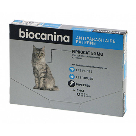 BIOCANINA FIPROCAT 50MG X3 PIPETTES DE 0.5ML