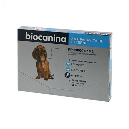 BIOCANINA FIPRODOG 67 MG SOLUTION SPOT ON PETITS CHIENS 