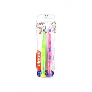 ELMEX LOT DE 2 BROSSES A DENTS 3-6 ANS SOUPLE