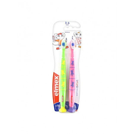 ELMEX LOT DE 2 BROSSES A DENTS 3-6 ANS SOUPLE