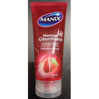 Manix Gel de massage Gourmand 200ml, Fraise onctueuse