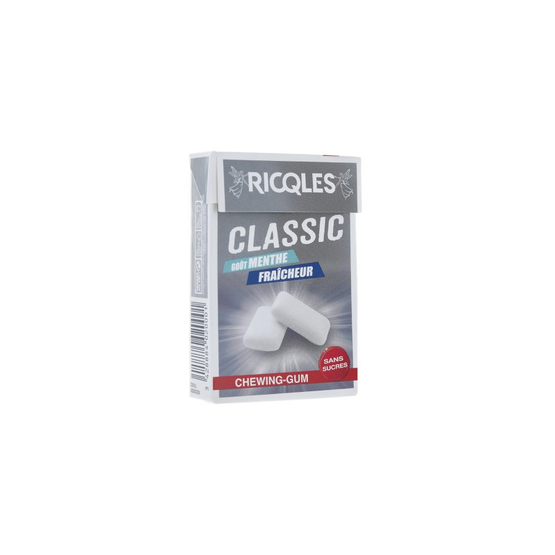 RICQLES CHEWING GUM INTENSE MINT FLAVOR EXTRA STRONG WITHOUT SUGARS 