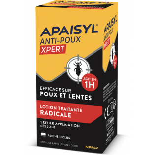 APAISYL ANTI LICE XPERT RADICAL TREATMENT LOTION FOR 2 YEARS + COMB INCLUDED 