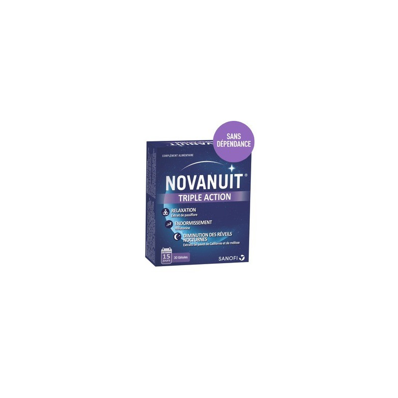 NOVANUIT Sommeil triple action boîte de 30 gélules NOVANUIT Sommeil triple action boîte de 30 gélules