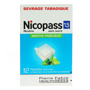 Nicopass 1.5mg 12 sugar free lozenges fresh mint