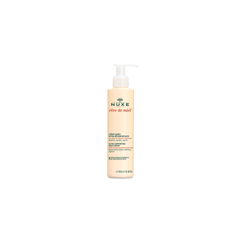 Nuxe Rêve de miel Crème corps ultra réconfortante. Flacon pompe 200ML Nuxe Rêve de miel Crème corps ultra réconfortante. Flacon pompe 200ML