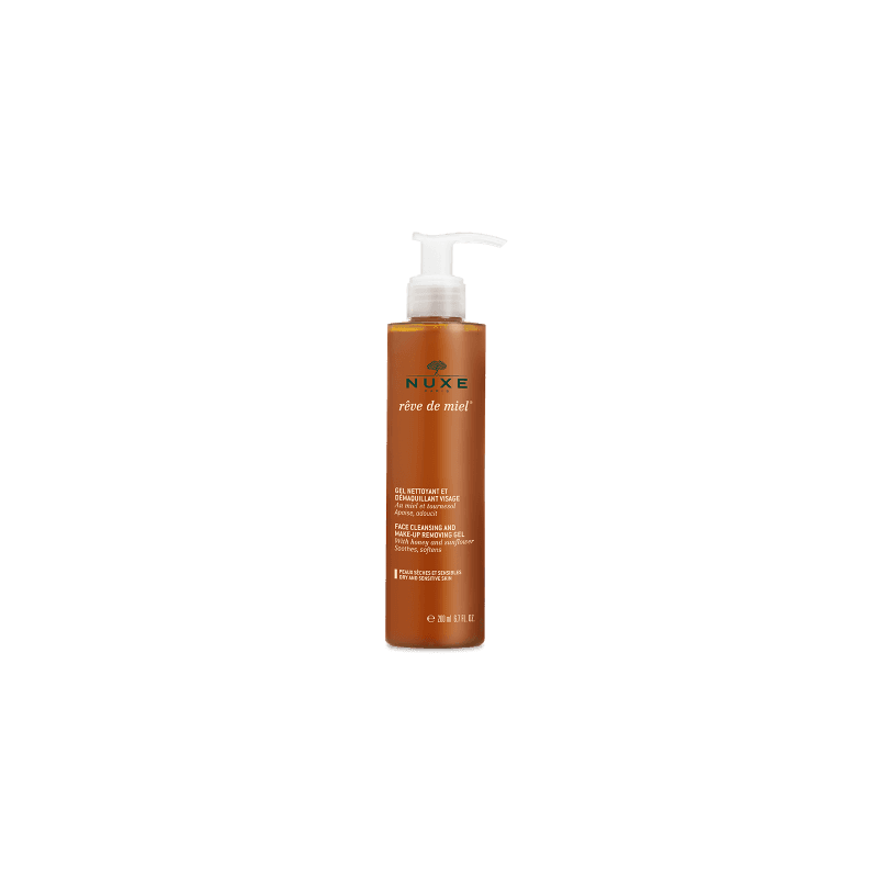Nuxe Rêve de Miel Gel nettoyant et démaquillant Visage. Flacon pompe 200ML Nuxe Rêve de Miel Gel nettoyant et démaquillant Visage. Flacon pompe 200ML