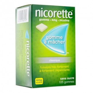 NICORETTE 4MG CLASSIQUE SANS SUCRE 105 GOMMES 