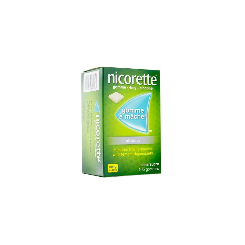 NICORETTE 4MG CLASSIQUE SANS SUCRE 105 GOMMES 